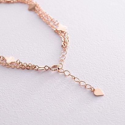 Двойной браслет "Клевер" в красном золоте б05199 №5