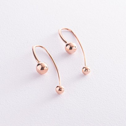 Золоті сережки "Натхнення" з кульками с07982