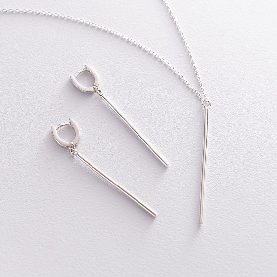 Серебряные серьги "Лаконичность" 122730 №4