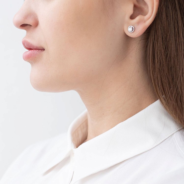 Золоті сережки - трансформери з діамантами сб0331gch від ювелірного магазину Онікс - 1