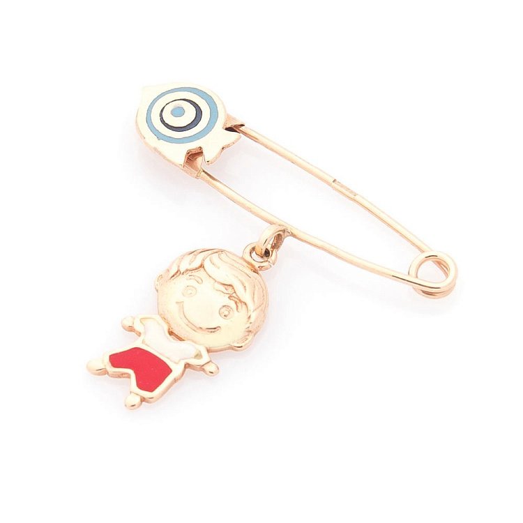 Золота шпилька "Хлопчик" з емаллю зак00093м від ювелірного магазину Онікс