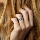 Серебряное кольцо "Вышиванка" (черные фианиты) 1113ч от ювелирного магазина Оникс - 10