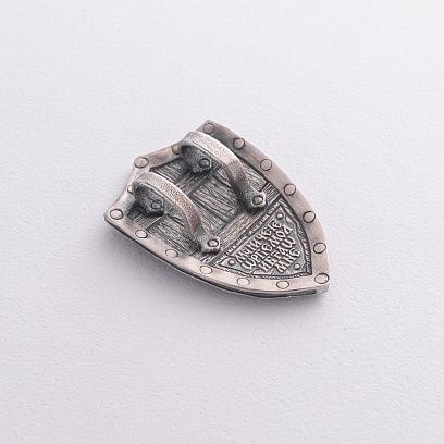 Серебряный кулон - щит "Георгий Победоносец" 026 №9