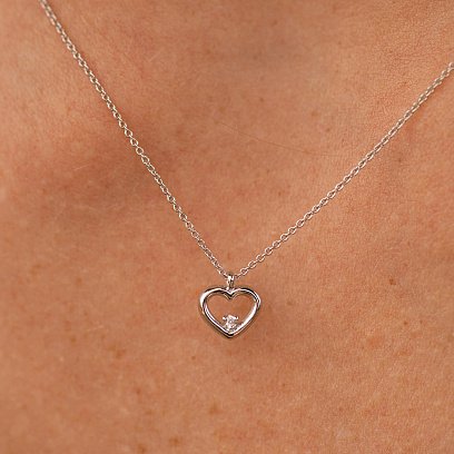 Золотое колье "Сердечко" с бриллиантом колб0110y №4