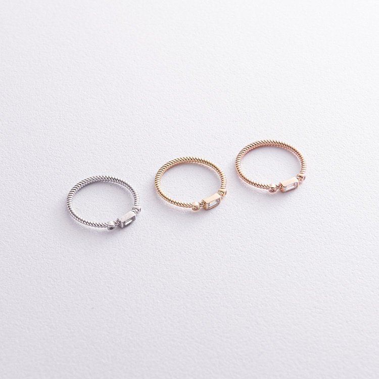 Кольцо "Кайла" в красном золоте (фианиты) к07398 от ювелирного магазина Оникс - 3