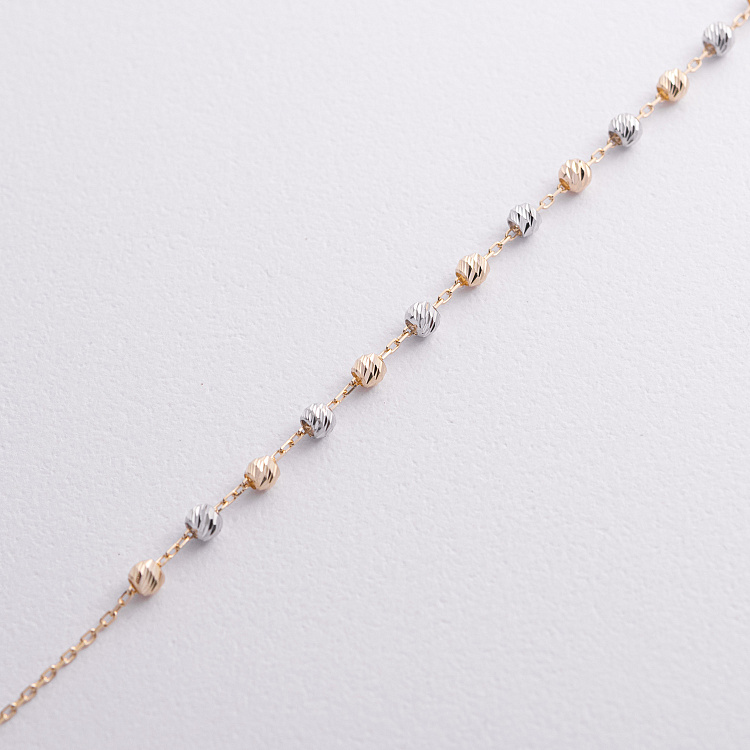 Браслет "Кульки" (жовте, біле золото) б05721 від ювелірного магазину Онікс - 1