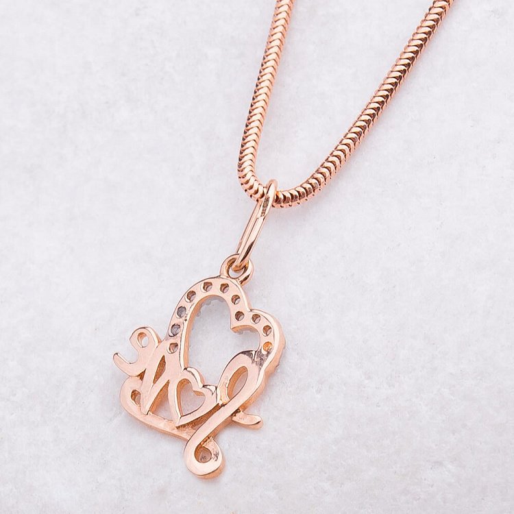 Золотая подвеска "Сердце - Love" с фианитами п01454 от ювелирного магазина Оникс - 2