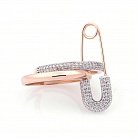 Золотое кольцо "Булавка" (фианиты) к05314 от ювелирного магазина Оникс - 1