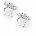 Срібні сережки "Квіточки" (культ. прісн. перли, фіаніти) 121755 от ювелирного магазина Оникс - 1