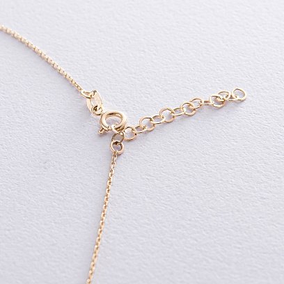 Колье "Клевер" в желтом золоте (малахит) кол01693 №3