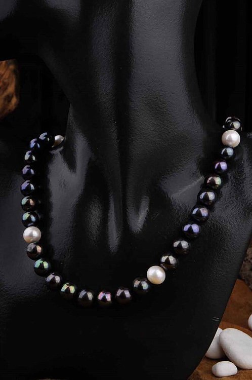 Кольє (культивовані морські перли, золото 585 ", фіаніти) кол00507 від ювелірного магазину Онікс - 5