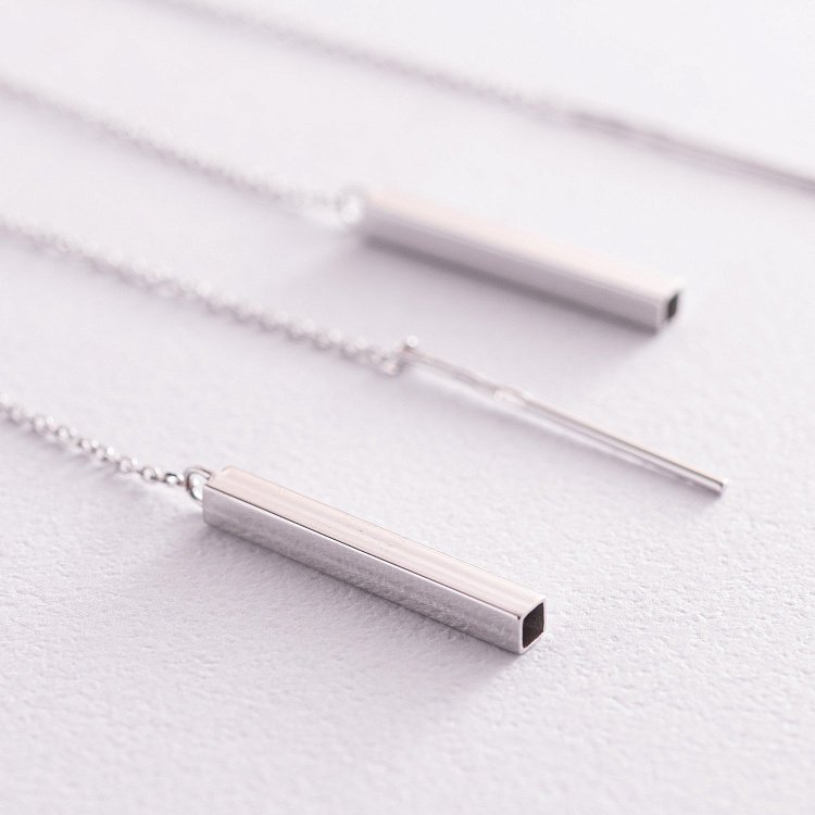 Золотые серьги - протяжки 580087вd от ювелирного магазина Оникс - 2