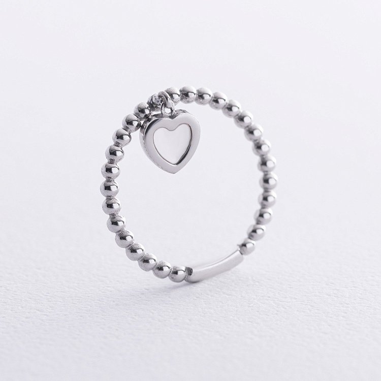 Кулькова золота каблучка "Сердечко" з перламутром к07952 від ювелірного магазину Онікс - 2