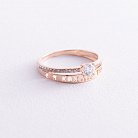 Золотое помолвочное кольцо "Я кохаю тебе" с фианитами к06640 от ювелирного магазина Оникс - 2