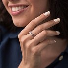 Серебряное кольцо "Amor" с фианитами 112223 от ювелирного магазина Оникс - 1