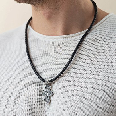 Срібний православний хрест (чорніння) 132735 №2