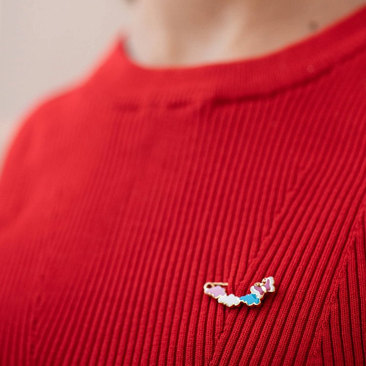 Золота шпилька з метеликом (емаль) зак00299 від ювелірного магазину Онікс - 1