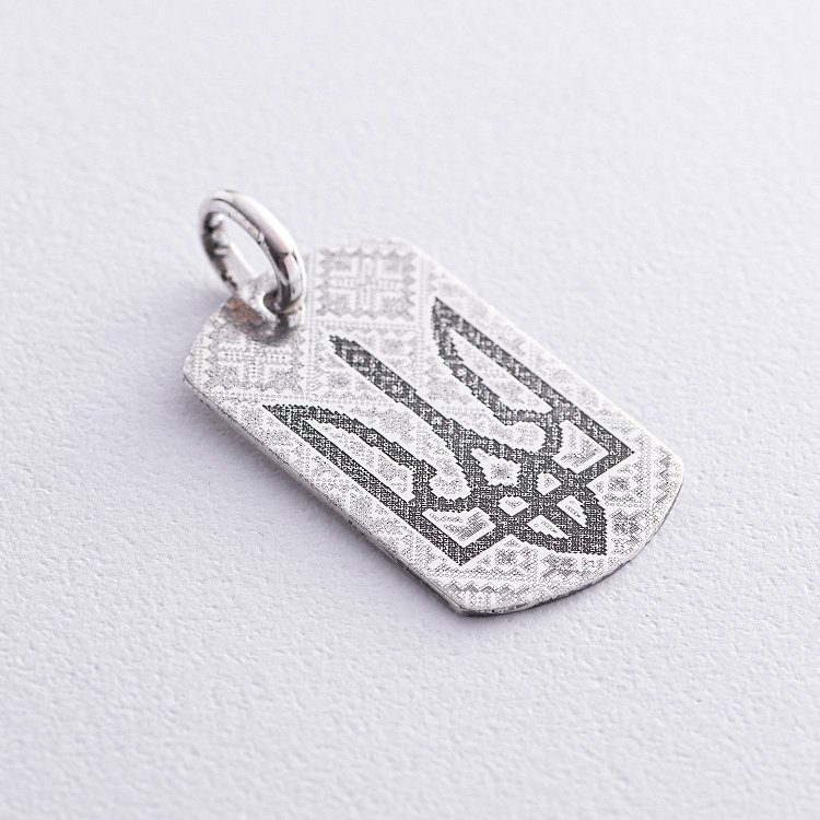 Серебряный жетон "Герб Украины - Тризуб" 133349-ГЕРБ от ювелирного магазина Оникс