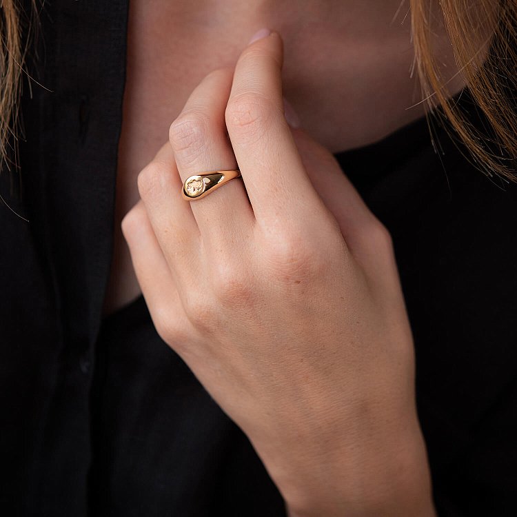 Печатка "Карта Украины" в желтом золоте к06720укр от ювелирного магазина Оникс - 5