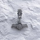 Серебряный кулон - молот "Шлем Ужаса с черепом" 7043 от ювелирного магазина Оникс - 10