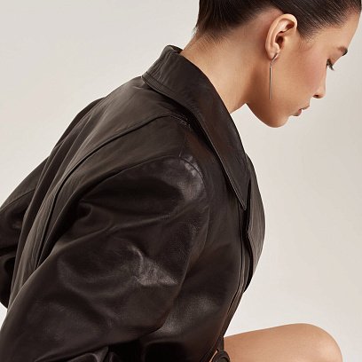 Серебряные серьги - пусеты в стиле минимализм 122586 №7