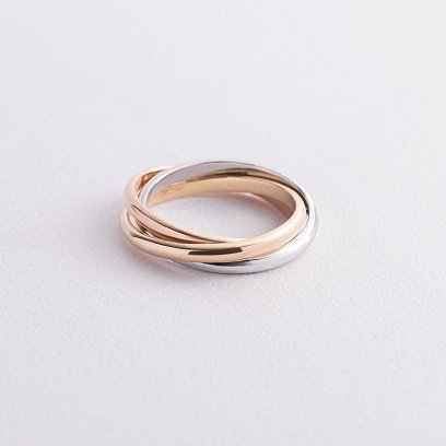 Каблучка з трьох кольорів золота к06703