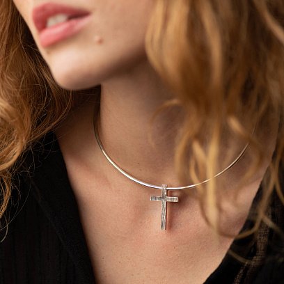 Серебряное колье - чокер (трансформер) 1100N №9