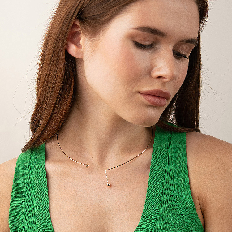 Кольє - чокер "Ariana" (червоне золото) з кульками кол02603 від ювелірного магазину Онікс - 1