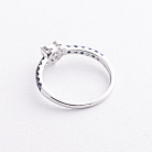 Золота каблучка "Сердечко" з діамантами і сапфірами кб0667va от ювелирного магазина Оникс - 2