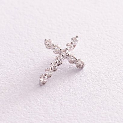 Золотой крестик с бриллиантами пб0087sl