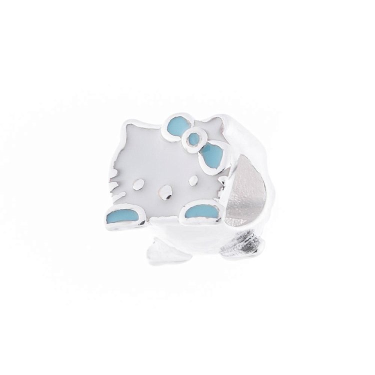 Серебряный шарм "Hello Kitty" (эмаль) 132542 - 1 Серебряный шарм "Hello Kitty" (эмаль) 132542 от ювелирного магазина Оникс - 1