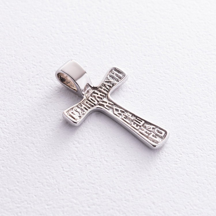 Крестик в белом золоте (чернение) п03786 от ювелирного магазина Оникс - 1