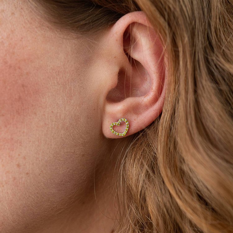 Золотые серьги - пусеты "Сердечки" с голубыми и желтыми бриллиантами 327111121 - 7 Золотые серьги - пусеты "Сердечки" с голубыми и желтыми бриллиантами 327111121 от ювелирного магазина Оникс - 7