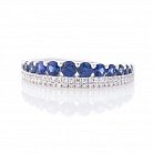 Золотое кольцо с синими сапфирами и бриллиантами кб0186лг от ювелирного магазина Оникс - 2