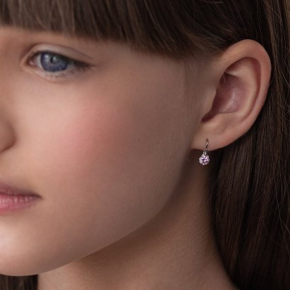 Золотые детские серьги с фианитами с06038 №2