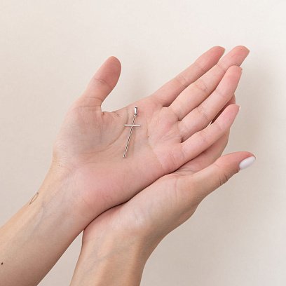 Крест в белом золоте п03557 №2