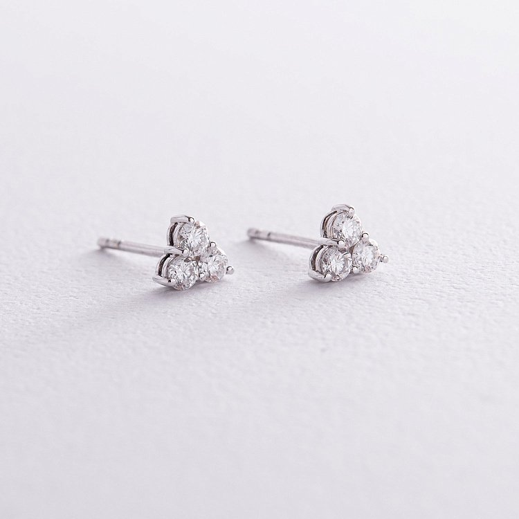 Золоті сережки - пусети з діамантами сб0478z від ювелірного магазину Онікс - 1