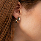 Золотые серьги с черными фианитами с07901 от ювелирного магазина Оникс - 4