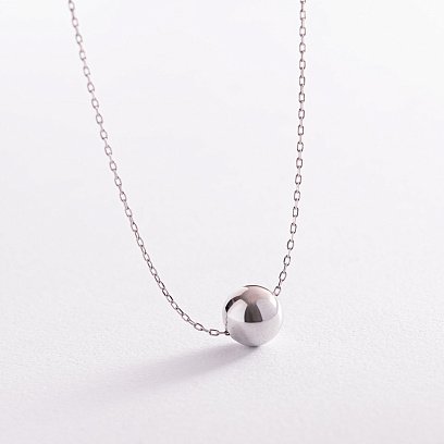 Срібне кольє "Кулька" (9 мм) 181200 №2