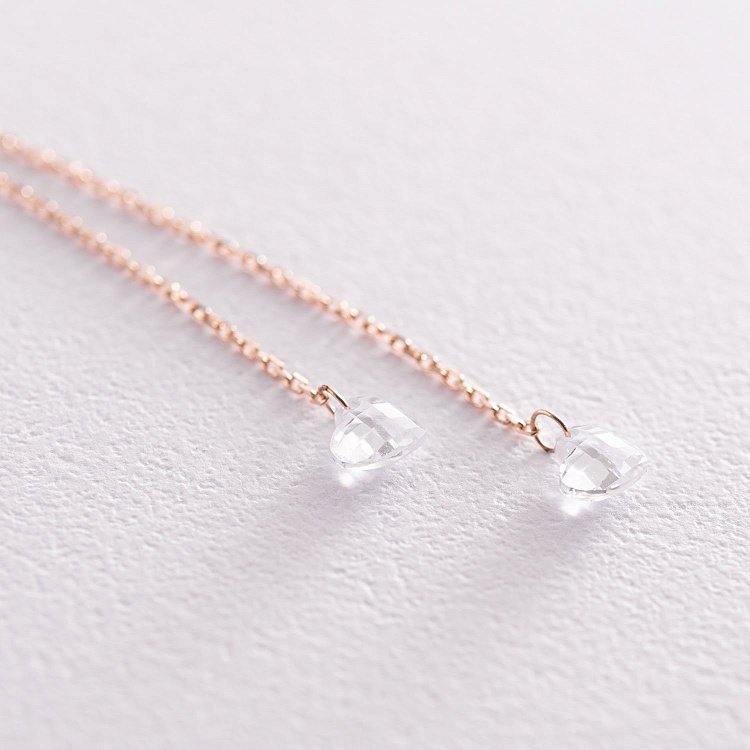 Колье "Сердце" в красном золоте (фианит) кол01680 от ювелирного магазина Оникс - 2