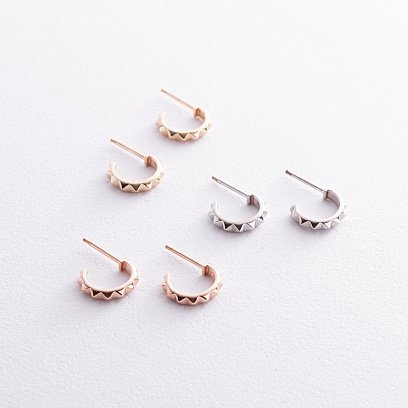 Серьги - пусеты "Mona" в красном золоте с08441 №3