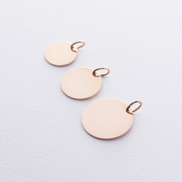 Кулон для гравіювання в червоному золоті (17 мм) п03611 від ювелірного магазину Онікс - 13