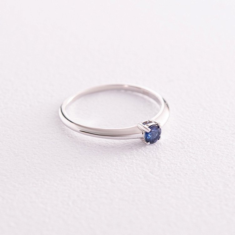 Золота каблучка з синім сапфіром кб0110gl від ювелірного магазину Онікс - 2