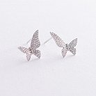 Золоті сережки - пусети "Метелики" (діаманти) с295 от ювелирного магазина Оникс