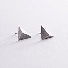 Сережки - пусети "Піраміда" у сріблі 123265 от ювелирного магазина Оникс - 4