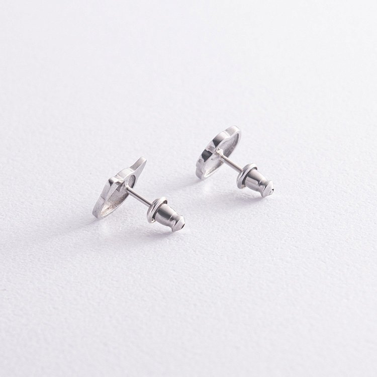 Дитячі сережки - пусети "Котик" у сріблі (емаль) 444 від ювелірного магазину Онікс - 1