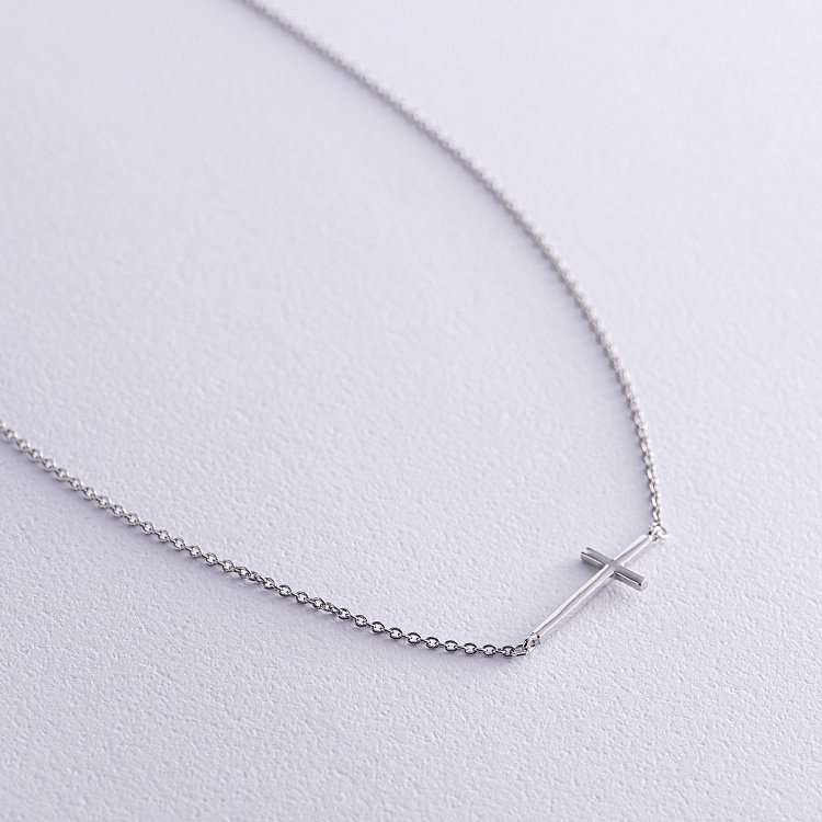 Серебряное колье "Крестик" 1094 от ювелирного магазина Оникс - 1