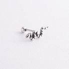 Одиночна срібна сережка "Змія" в хрящ вушка 40075 от ювелирного магазина Оникс - 1