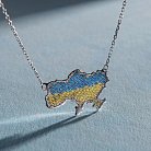 Кольє "Карта України" у сріблі (блакитні, жовті фіаніти) 4034-2563 от ювелирного магазина Оникс - 5