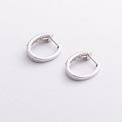 Золотые серьги с бриллиантами сб0674ca №2